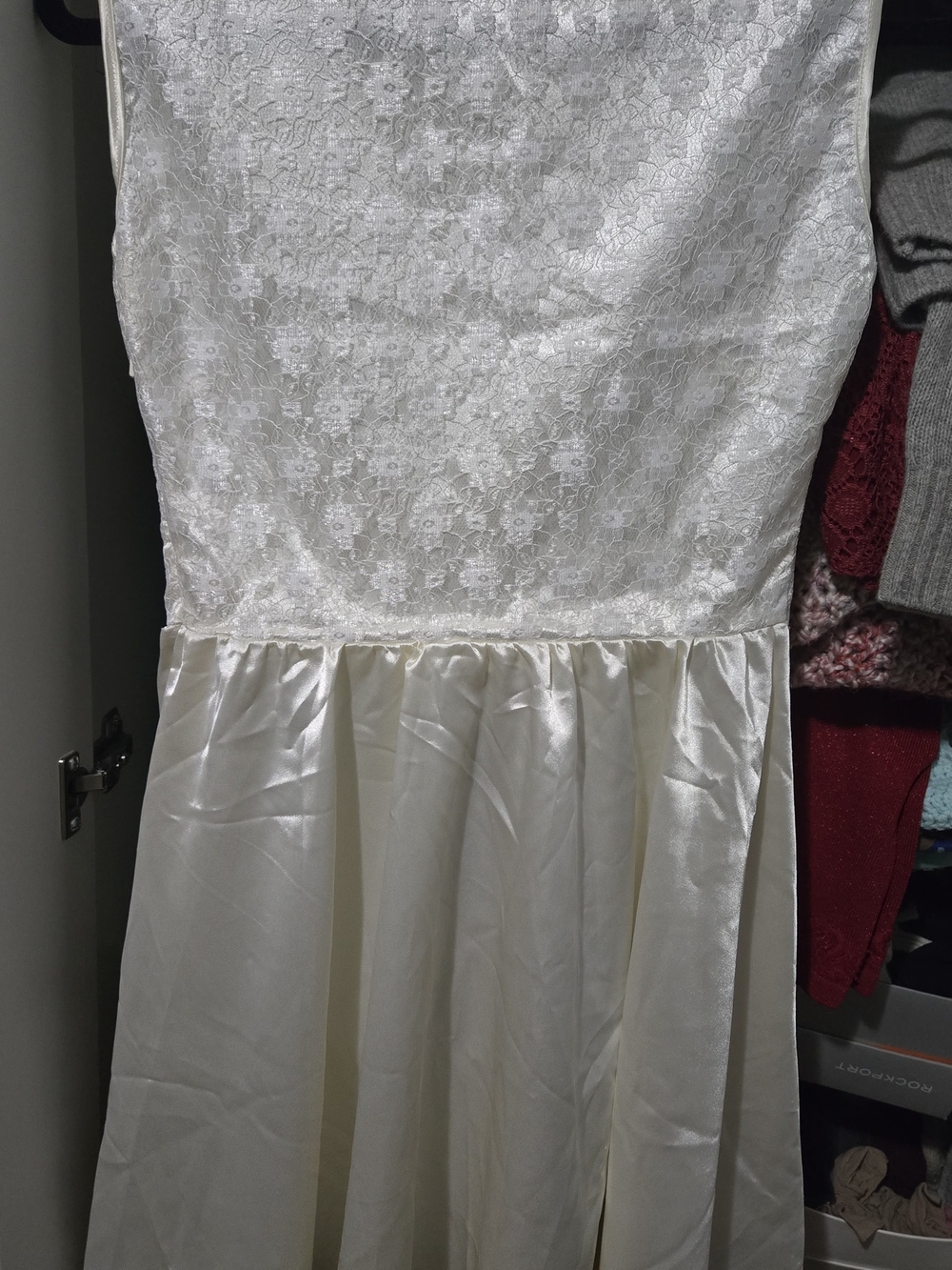 Vintage Ivory Lace & Satin Skater Dress NWOT - Picture 2 of 6